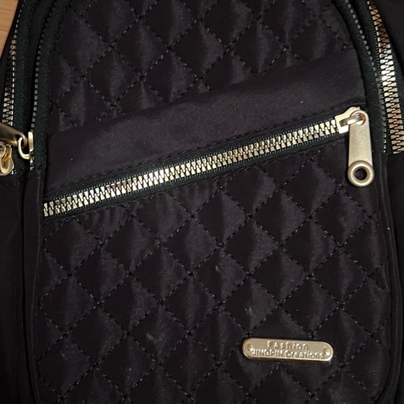 Black Quilted Women's Crossbody Bag - Picture 2 of 4